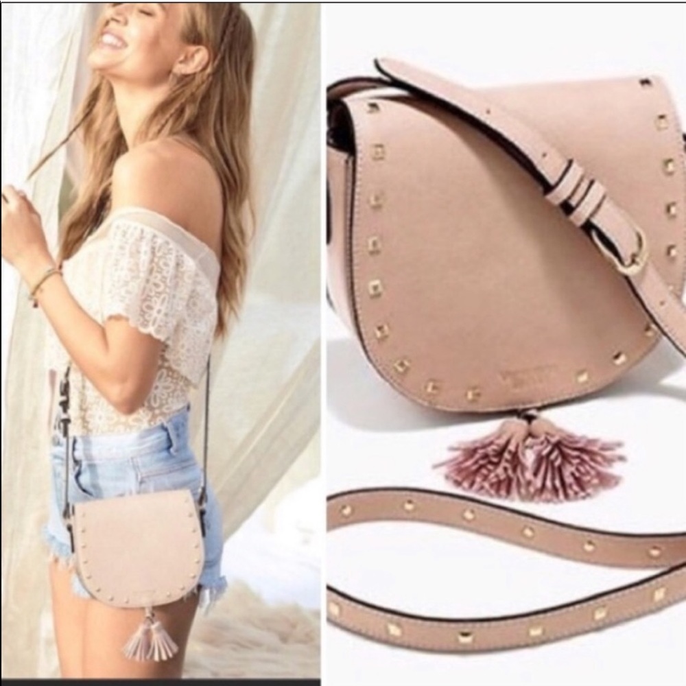 VICTORIA SECRET festival pink cross body tassel bag